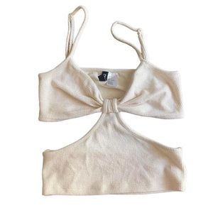 H&M beige cut out tank top